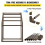 VEVOR Pool Towel Rack, 5 Bar, Brown, Freestanding Outdoor PVC Trapedozal Poolside Storage Organizer, Include 8 Towel Clips, Mesh Bag, Hook, Also Stores Floats and Paddles, for Beach, Swimming Pool