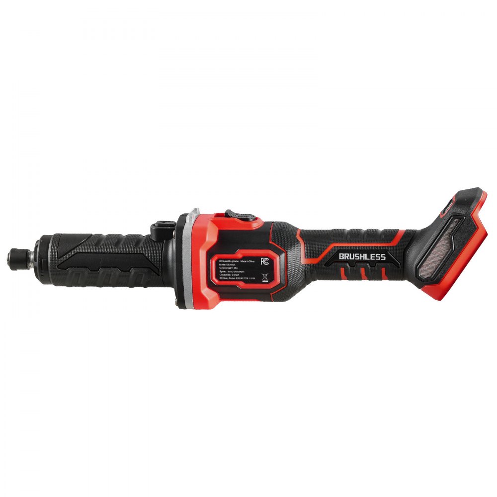 VEVOR Cordless Die Grinder, 20V 3-Speed 26000RPM Straight Power Grinder, 1000W Brushless Motor, 6.35mm Collet, Lightweight & Comfortable Grip for Grinding, Polishing, Cutting (Battery Not Included)
