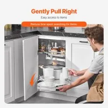 VEVOR 2 Tier Swing Right Blind Corner Cabinet Pull Out Soft Close Organizer