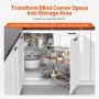 2 Tier 4 Shelf Blind Corner Pull Out Organizer Chrome Kitchen Cabinet Basket