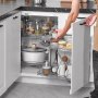 VEVOR 18"W Opening Blind Corner Pull Out Organizer, 2 Tier 4 Shelf Kitchen Cabinet Organizer, Magic Chrome Carbon Steel Storage Basket, Slide Out Storage Organizer, Left & Right Open Compatible