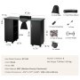 VEVOR Manicure Table Nail Table Station with Electric Dust Collector 3 Dust Bags