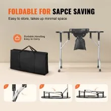 VEVOR Portable Manicure Table, Foldable Nail Table with Electric Dust Collector, Moveable Nail Tech Desk & 4 Wheels, 3 Dust Bags, Bendable LED Lamp, MDF Nail Art Workstation for Home Spa Beauty Salon
