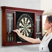 VEVOR Dartboard and Cabinet Set Official Size Complete Accessory Steel Tip Dart