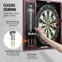 VEVOR Dartboard and Cabinet Set, Ready-to-Play Bundle Official Size Dartboard Cabinet, Steel Tip Dart Hideaway Cabinet, Features Easy Assembly, Complete with All Accessories, Perfect for Cricket Games