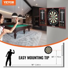 VEVOR Dartboard and Cabinet Set Official Size Complete Accessory Steel Tip Dart