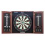 VEVOR Dartboard and Cabinet Set, Ready-to-Play Bundle Official Size Dartboard Cabinet, Steel Tip Dart Hideaway Cabinet, Features LED Light, Easy Assembly, Complete with All Accessory, for Cricket Game
