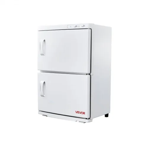 VEVOR Hot Towel Warmer, 10 gal Large Capacity 2-Tier Towel Warmer Cabinet with Clip & 4 Stainless Steel Racks, Holds up 48 Towels, All-Round Heating Cabinet for Spa, Barber, Manicures, Massage, Salon