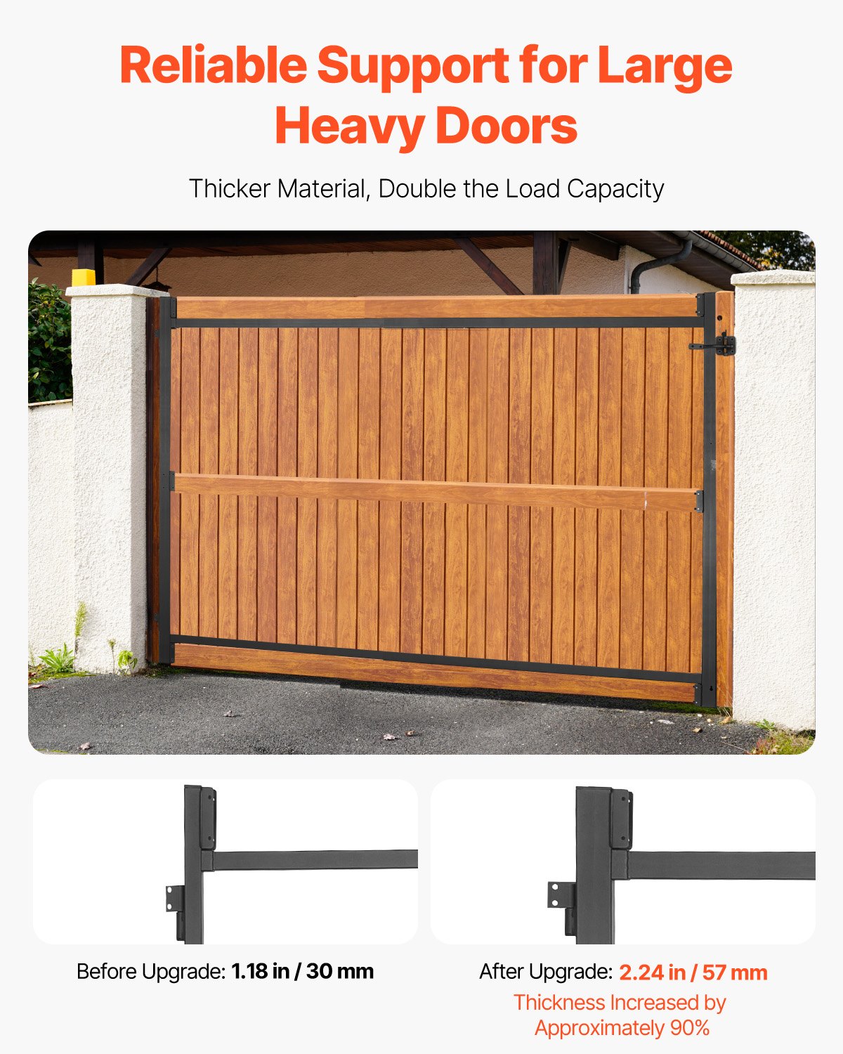 VEVOR Gate Building Kit, Fits 91.5 to 152.4 cm Wide Openings, Up from 182.9 to 213.4 cm High Fence, Adjustable Gate Building Kit, Anti Sag Full Gate Frame Kit with Latch Lock, for Wooden Fence, Iron