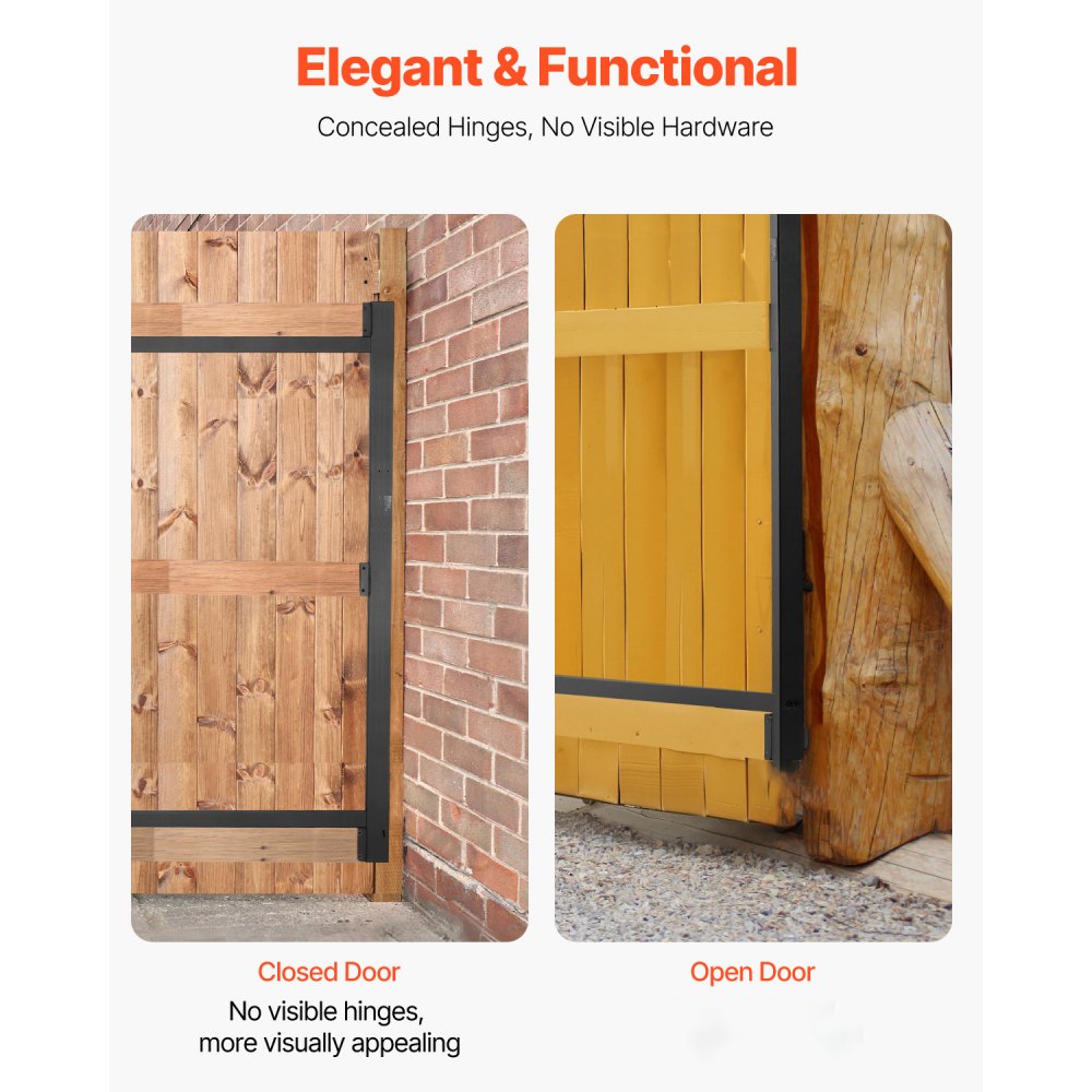 VEVOR Gate Building Kit, Fits 101.6 to 182.9 cm Wide Openings, Up from 121.9 to 152.4 cm High Fence, Adjustable Gate Building Kit, Anti Sag Full Gate Frame Kit with Latch Lock, for Wooden Fence, Iron