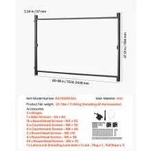 VEVOR Gate Building Kit Fits 60 to 96 in Wide Openings 4 to 5 ft High Fence