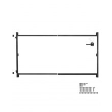 Gate Building Kit Fits 60 to 96 in Wide Openings 4 to 5 ft High Fence Black