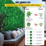 VEVOR Artificial Boxwood Panels, 14 PCS 20"x20" Boxwood Hedge Wall Panels, PE Artificial Grass Backdrop Wall 1.6", Privacy Hedge Screen for Decoration of Outdoor, Indoor, Garden, Fence, and Backyard