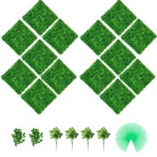 VEVOR Artificial Boxwood Panels, 14 PCS 20"x20" Boxwood Hedge Wall Panels, PE Artificial Grass Backdrop Wall 1.6", Privacy Hedge Screen for Decoration of Outdoor, Indoor, Garden, Fence, and Backyard