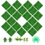 VEVOR Artificial Boxwood Panels, 20 PCS 20"x20" Boxwood Hedge Wall Panels, PE Artificial Grass Backdrop Wall 1.6", Privacy Hedge Screen for Decoration of Outdoor, Indoor, Garden, Fence, and Backyard