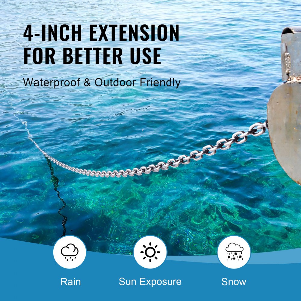 VEVOR Boat Anchor Chain, 5/16" x 20', 2373 lbs. WLL/7120 lbs. BS, 316 Stainless Steel Marine Grade Anchor Lead Chain with Dual Lock Ring Shackles for Boats, Deck, Fishing, Works with Different Anchors