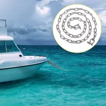 VEVOR Anchor Chain, 20' x 5/16" 316 Stainless Steel Chain, 3/8" Anchor Chain Shackle, 7120lbs Anchor Lead Chain Breaking Load, 9460lbs Anchor Chain Shackle Breaking Load, Anchor Chain for Small Boats