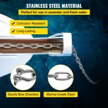 VEVOR Anchor Chain, 20' x 5/16" 316 Stainless Steel Chain, 3/8" Anchor Chain Shackle, 7120lbs Anchor Lead Chain Breaking Load, 9460lbs Anchor Chain Shackle Breaking Load, Anchor Chain for Small Boats