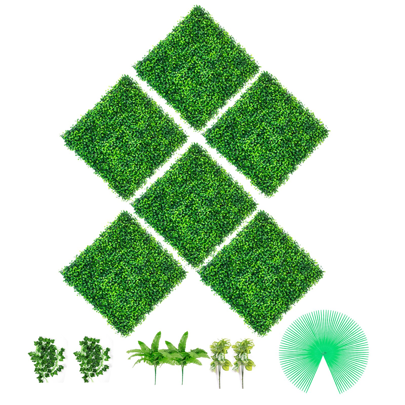 Artificial Boxwood Panels, 6 PCS 20"x20" Boxwood Hedge Wall Panels, PE Artificial Grass Backdrop Wall 1.6", Privacy Hedge Screen for Decoration of Outdoor, Indoor, Garden, Fence, and Backyard Artificial Boxwood Panels, 6 PCS 20"x20" Boxwood Hedge Wall Panels, PE Artificial Grass Backdrop Wall 1.6", Privacy Hedge Screen for Decoration of Outdoor, Indoor, Garden, Fence, and Backyard