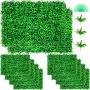 VEVOR Keinotekoinen Boxwood paneeli UV 10 kpl Boxwood Hedge seinäpaneelit tekonurmi taustaseinä 24x16" 4cm vihreä ruohoseinä Tekopensas sisustukseen Yksityisyys aita sisäulkopuutarha takapiha