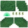 VEVOR 12pcs Artificial Boxwood Panel UV Boxwood Hedge Wall Panels Artificial Grass Backdrop Wall 24X16" 4cm Green Grass Wall Fake Hedge for Decor Privacy Fence Indoor Outdoor Garden Backyard