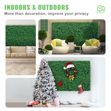 VEVOR 12PCS 24"x16" Grass Wall Panels for 32 SQ Feet, Boxwood Hedge Wall Panels, Artificial Grass Backdrop Wall 1.6", Privacy Hedge Screen UV Protected for Outdoor Indoor Garden Fence Backyard