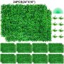 VEVOR Artificial Boxwood Panel 24" X 16" UV 24pcs Boxwood Hedge Wall Panels Artificial Grass Backdrop Wall  4 cm Green Grass Wall, Fake Hedge for Decor Privacy Fence Indoor, Outdoor Garden Backyard