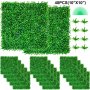Paneles artificiales de boj VEVOR UV, 48 unidades, setos de boj, césped artificial para pared, 25 x 25 cm, 4 cm, para decoración, cercas de privacidad, interiores y exteriores, jardín y patio.