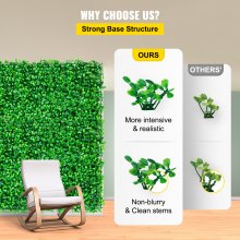 VEVOR Artificial Boxwood Panel Boxwood Hedge Wall UV 4pcs 24" X 16" Fence