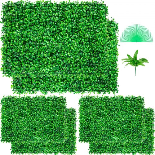 Artificial Boxwood Panel Hedge Decor 6pcs 24x16 Inches Privacy Fence Panel Grass
