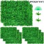 VEVOR Artificial Boxwood Panel UV 8pcs Boxwood Hedge Wall Panels Artificial Grass Backdrop Wall 24X16" 4cm Green Grass Wall, Fake Hedge for Decor Privacy Fence Indoor Outdoor Garden Backyard