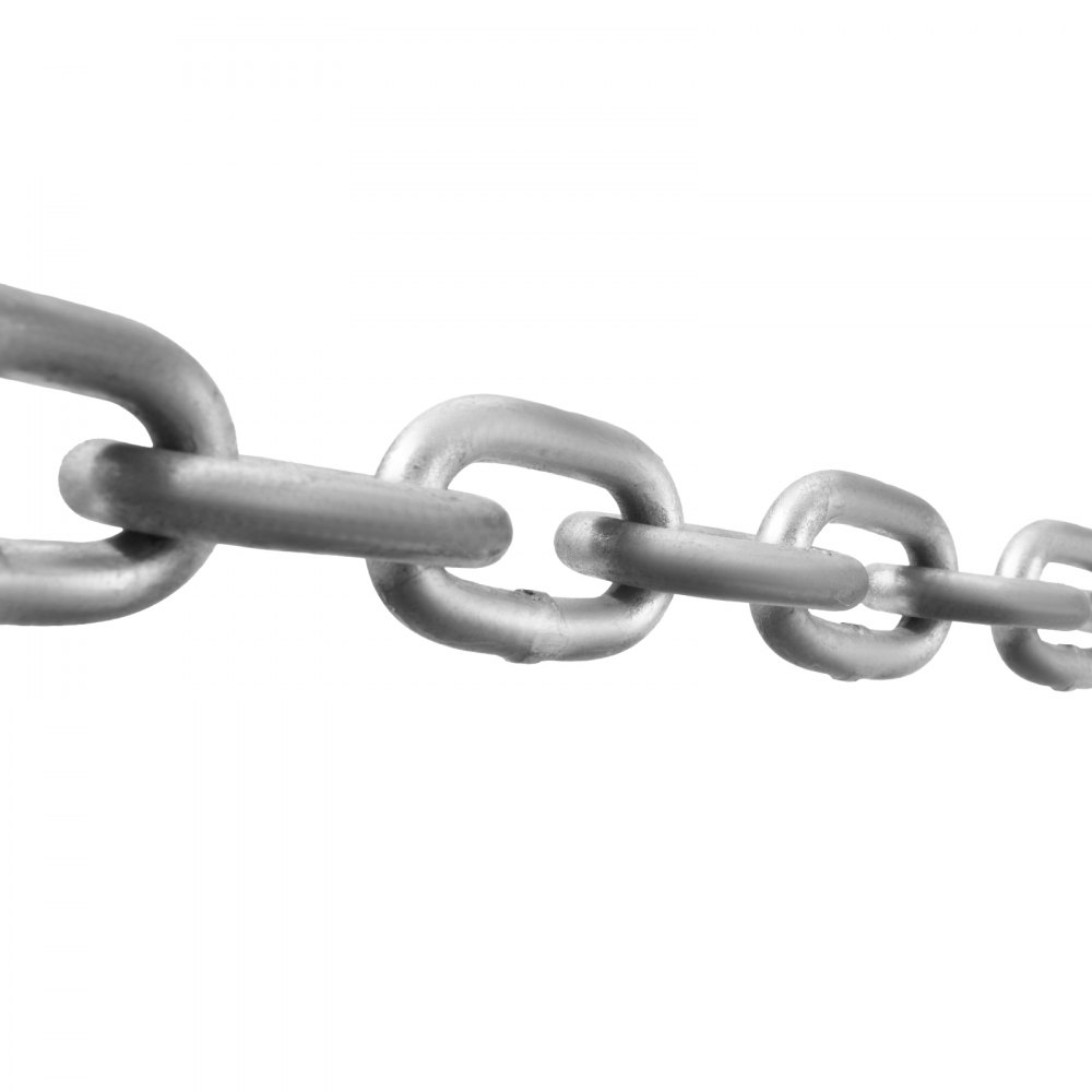 VEVOR Boat Anchor Chain, 8 mm x 3 m, 1076 kg WLL/3230 kg BS, Galvanized Steel Marine Grade Anchor Lead Chain with Dual Lock Ring Shackles for Boats, Deck, and Fishing, Works with Different Anchors