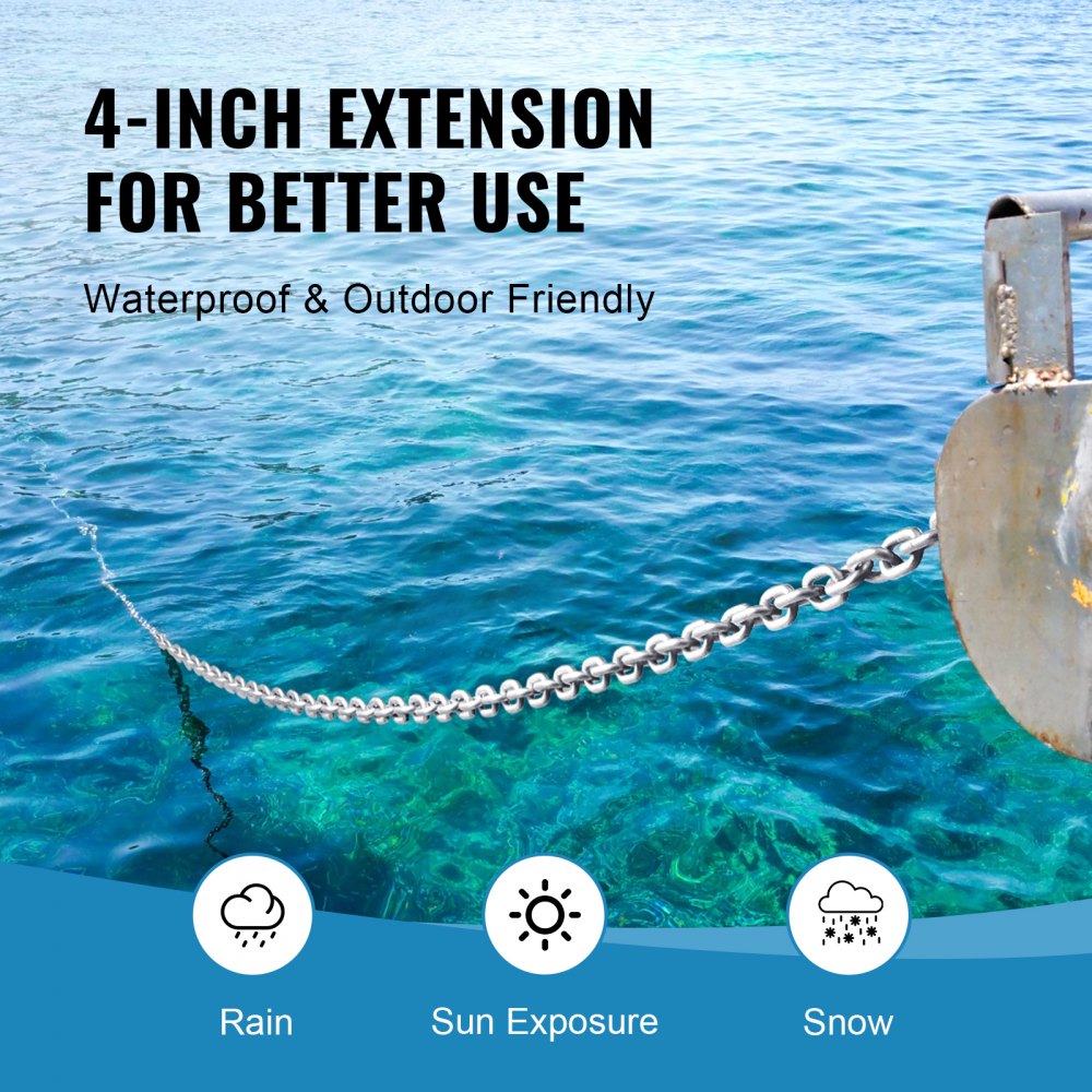 VEVOR Boat Anchor Chain, 5/16" x 10', 2373 lbs. WLL/7120 lbs. BS, Galvanized Steel Marine Grade Anchor Lead Chain with Dual Lock Ring Shackles for Boats, Deck, Fishing, Works with Different Anchors
