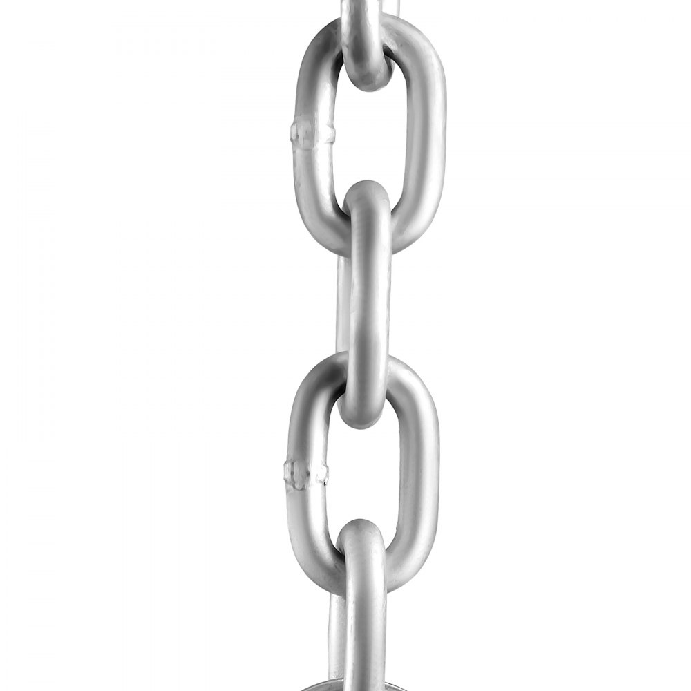 VEVOR Boat Anchor Chain, 5/16" x 10', 2373 lbs. WLL/7120 lbs. BS, Galvanized Steel Marine Grade Anchor Lead Chain with Dual Lock Ring Shackles for Boats, Deck, Fishing, Works with Different Anchors
