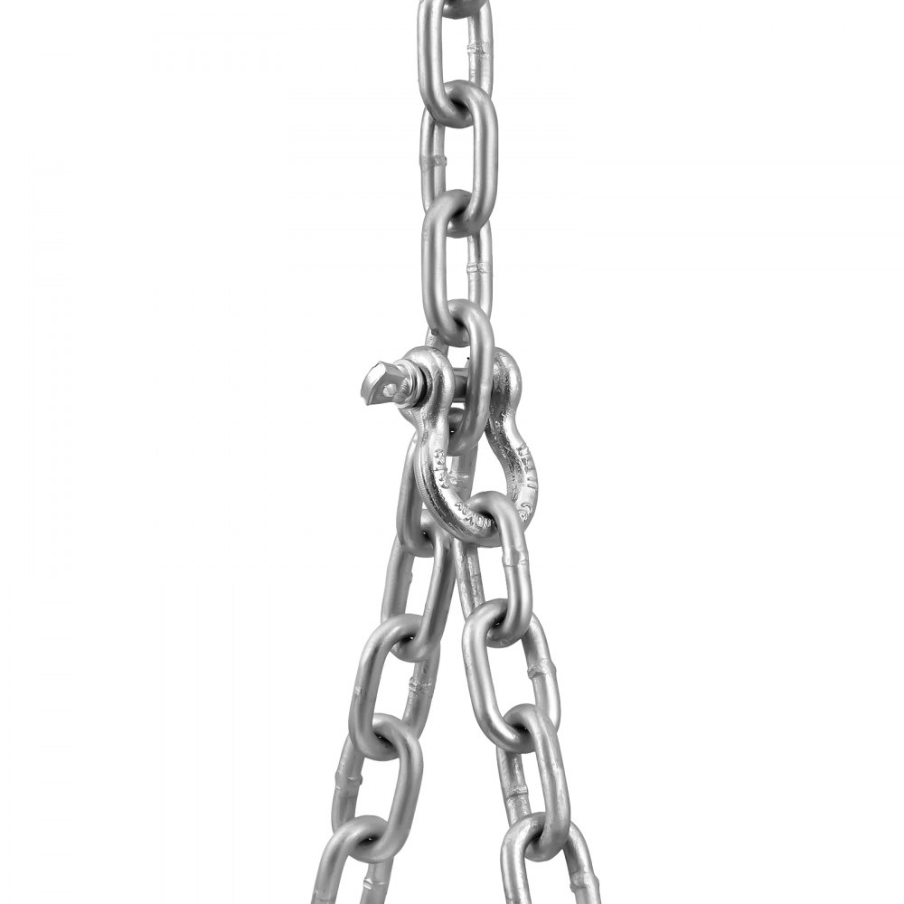 VEVOR Boat Anchor Chain, 5/16" x 10', 2373 lbs. WLL/7120 lbs. BS, Galvanized Steel Marine Grade Anchor Lead Chain with Dual Lock Ring Shackles for Boats, Deck, Fishing, Works with Different Anchors
