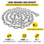VEVOR Anchor Chain, 10\' x 5/16\" Galvanized Steel Chain, 3/8\" Anchor Chain Shackle, 11650lbs Anchor Lead Chain Breaking Load, 9460lbs Anchor Chain Shackle Breaking Load, Anchor Chain for Boats, Ship