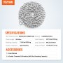 VEVOR Boat Anchor Chain, 5/16" x 20', 2373 lbs. WLL/7120 lbs. BS, Galvanized Steel Marine Grade Anchor Lead Chain with Dual Lock Ring Shackles for Boats, Deck, Fishing, Works with Different Anchors