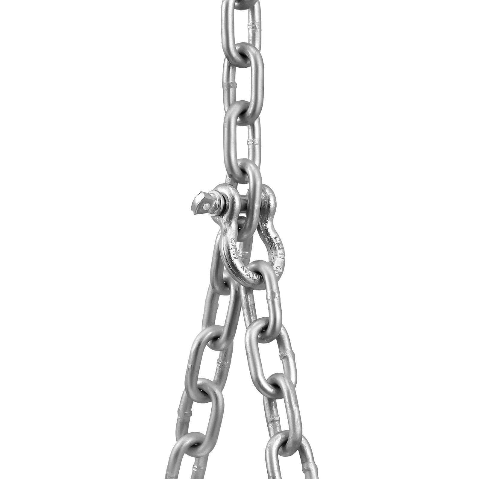 VEVOR Boat Anchor Chain, 5/16" x 20', 2373 lbs. WLL/7120 lbs. BS, Galvanized Steel Marine Grade Anchor Lead Chain with Dual Lock Ring Shackles for Boats, Deck, Fishing, Works with Different Anchors
