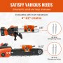 VEVOR Chainsaw Sharpener, Hand-Cranked Chainsaw Sharpening Jig Kit for 4"-22" Chain Saw, Potable Chainsaw Chain Sharpener Tool with 4 Sharpening Heads, Storage Bag for Lumberjack, Landscaper, Home DIY