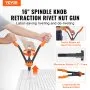 VEVOR Rivet Nut Tool, 16” Rivnut Tool Kit with 13PCS Metric and SAE Mandrels, 186PCS Rivet Nuts, M3, M4, 10-24, M5, M6, 1/4-20, 8-32, 5/16-18, M8, 3/8-16, M10, M12, 1/2-13, With Carrying Case