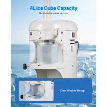 Commercial Fluffy Shaved Ice Machine 220LBS/H Electric Ice Crusher White