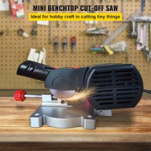 VEVOR Mini Miter Cut-off Chop Saw, Two 2-5/16\" Blade of Steel and Resin with 1/2\" Cutting Depth, 0~45° Benchtop Miter Saw for Copper, Aluminum, Wood, Zinc in Hobby Craft