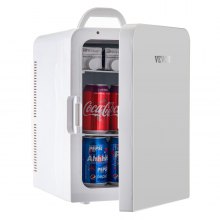 VEVOR Mini réfrigérateur portable de 15 litres, réfrigérateur blanc pour soins de la peau, réfrigérateur compact, réfrigérateur de beauté léger, pour chambre à coucher, bureau, voiture, bateau, dortoir, soins de la peau (110 V/12 V)