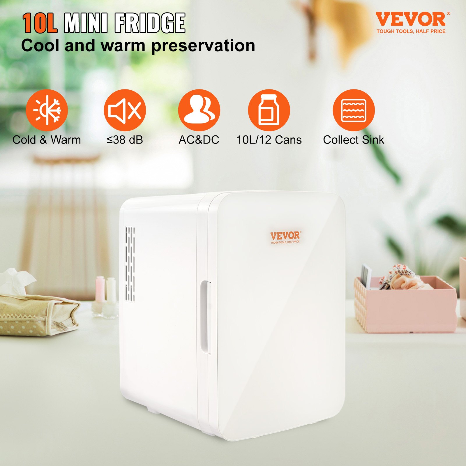 Mini Fridge,10L/12 Can Luxury Skin Care Refrigerator, Small Beverage Fridges for Bedroom Office Dorm Car Travel, AC/DC Cooler & Heat for Foods, Drink, Breast Milk Storage & Chill, White Mini Fridge,10L/12 Can Luxury Skin Care Refrigerator, Small Beverage Fridges for Bedroom Office Dorm Car Travel, AC/DC Cooler & Heat for Foods, Drink, Breast Milk Storage & Chill, White