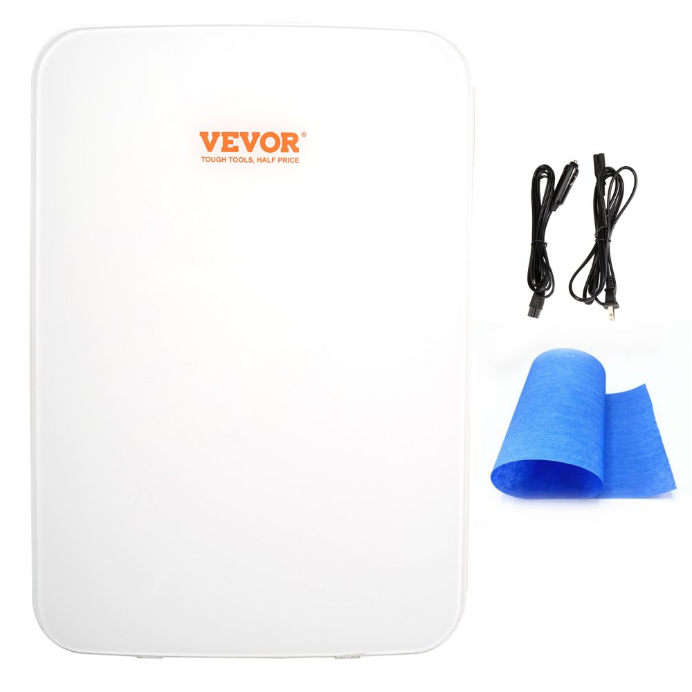 VEVOR Mini Fridge, 10L/12 Cans Compact Personal Fridge, AC/DC Portable Thermoelectric Cooler and Warmer Refrigerators, Skincare Fridge for Beverage, Snacks, Home, Office and Car, CE Listed (White)
