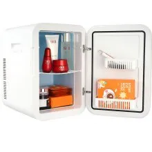 VEVOR Mini Fridge, 20L Skincare Fridges with Temper Control Touch Screen, Portable Small Beverage Refrigerator for Bedroom Office Car Dorm, AC/DC Cool Warmer for Cosmetic Drink Milk, White