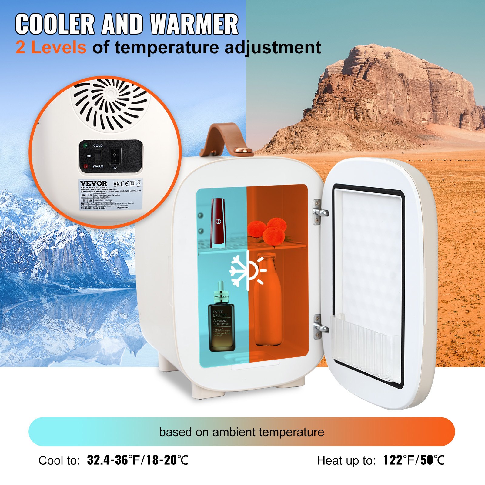 Mini Skin Care Fridge, 4 L/6 Can Cute Makeup Fridge for Cosmetics Beverage Fruit Milk, AC/DC Cooler & Warmer, Mute Tiny Refrigerator for Bedroom Office Dorm Desk Car, ETL Certified, White Mini Skin Care Fridge, 4 L/6 Can Cute Makeup Fridge for Cosmetics Beverage Fruit Milk, AC/DC Cooler & Warmer, Mute Tiny Refrigerator for Bedroom Office Dorm Desk Car, ETL Certified, White