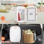 Vevor Mini Fridge for Bedroom, 6L Luxury Skin Care Fridges with Mirror and LED Light, AC/DC Cosmetic Fridge for Office Dorm Car, Small Makeup Refrigerator for Beauty Face Mask Beverage Chill, White