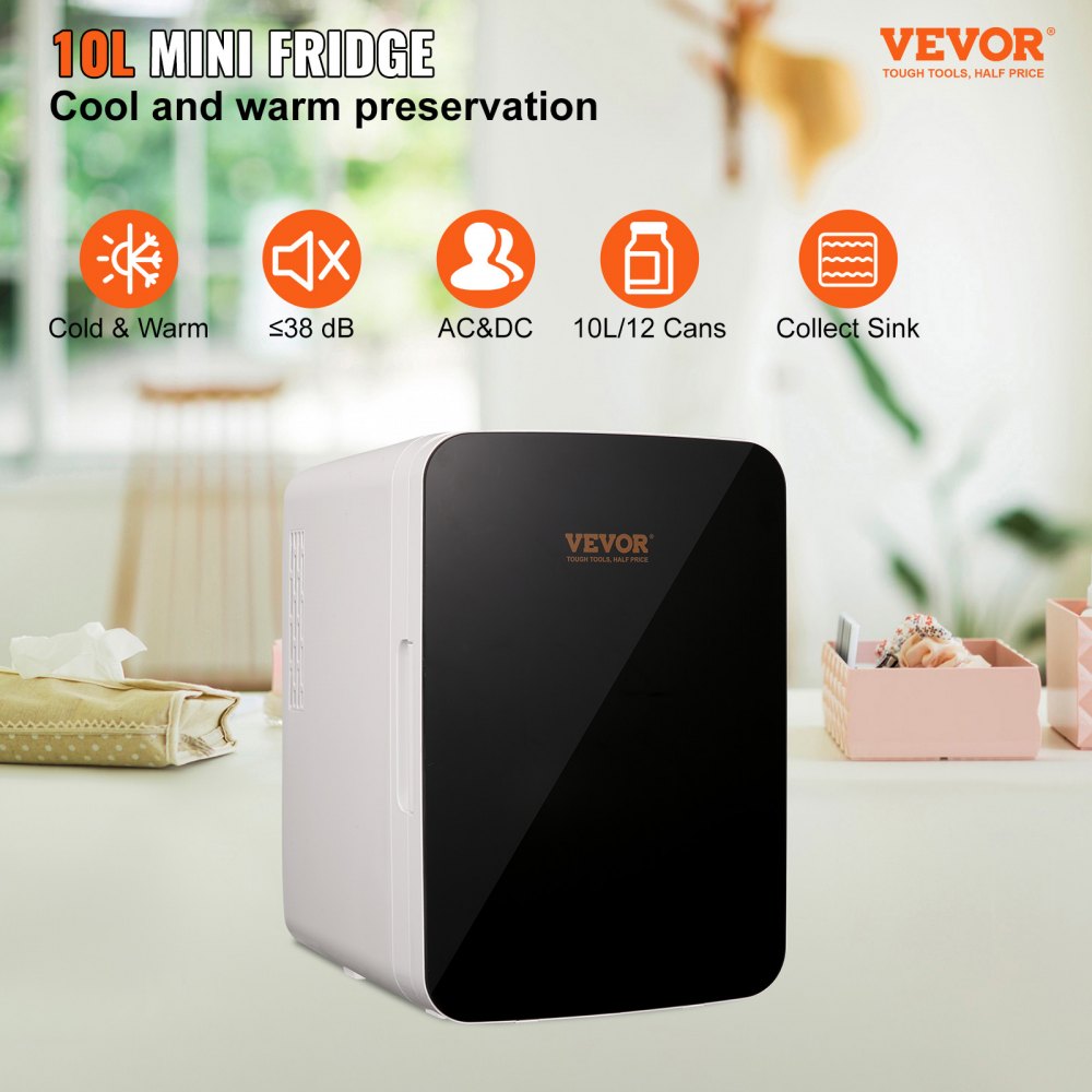 VEVOR Mini Fridge, 20L Skincare Fridges with Temper Control Touch Screen,  Portable Small Beverage Refrigerator for Bedroom Office Car Dorm, AC/DC  Cool Warmer for Cosmetic Drink Milk, White