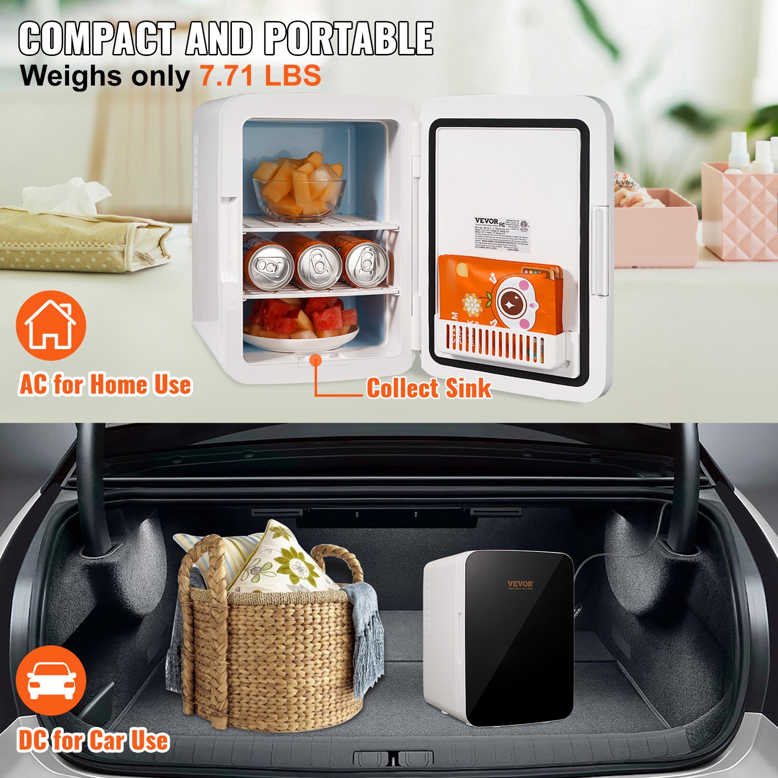 Mini Fridge for Bedroom, 10 Liter/12 Can Portable Fridges, Luxury Small Beverage Refrigerator for Skincare Food Breast Milk Chill, AC/DC Cooler Warmer for Office Dorm Car, Black Mini Fridge for Bedroom, 10 Liter/12 Can Portable Fridges, Luxury Small Beverage Refrigerator for Skincare Food Breast Milk Chill, AC/DC Cooler Warmer for Office Dorm Car, Black